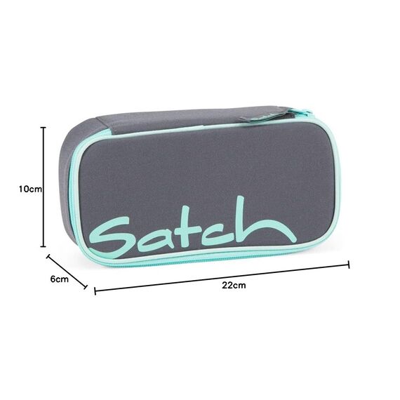 Satch Schlamperbox extra groß inkl. Trennfach Reißverschlussfach Stiftehalter Geodreieck Sichtfenster für Stundenplan