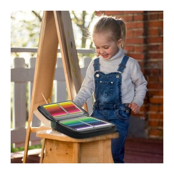 Federmäppchen 72 Slots Große Kapazität Bleistift-Beutel Mäppchen Portable Abnehmbar Aufbewahrung Bleistifte Organizer Stationäre Fall Farbige Bleistifte Halter für Mädchen Jungen Erwachsene (Lila)