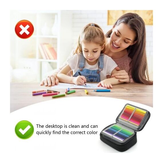 Federmäppchen 72 Slots Große Kapazität Bleistift-Beutel Mäppchen Portable Abnehmbar Aufbewahrung Bleistifte Organizer Stationäre Fall Farbige Bleistifte Halter für Mädchen Jungen Erwachsene (Lila)