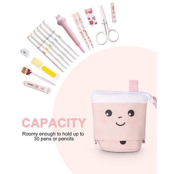Xespis Federmäppchen Reißverschluss, Teleskopisch Mäppchen, 2-in-1 Standmäppchen, Federtasche Mädchen, Schüttelpenal Teenager, Schulmäppchen, für Mädchen Geschenke 7 8 9 10 11 12 Jahre