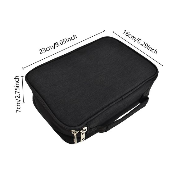 Federmäppchen 72 Slots Große Kapazität Bleistift-Beutel Mäppchen Portable Abnehmbar Aufbewahrung Bleistifte Organizer Stationäre Fall Farbige Bleistifte Halter für Mädchen Jungen Erwachsene (Schwarz)