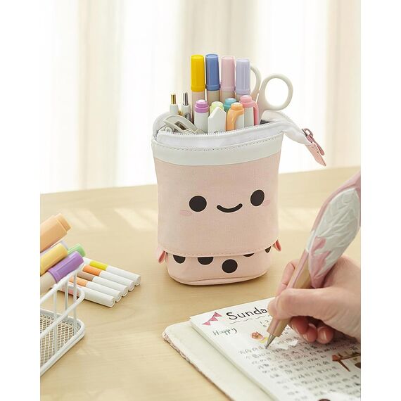 Xespis Federmäppchen Reißverschluss, Teleskopisch Mäppchen, 2-in-1 Standmäppchen, Federtasche Mädchen, Schüttelpenal Teenager, Schulmäppchen, für Mädchen Geschenke 7 8 9 10 11 12 Jahre