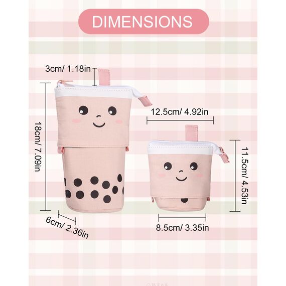 Xespis Federmäppchen Reißverschluss, Teleskopisch Mäppchen, 2-in-1 Standmäppchen, Federtasche Mädchen, Schüttelpenal Teenager, Schulmäppchen, für Mädchen Geschenke 7 8 9 10 11 12 Jahre