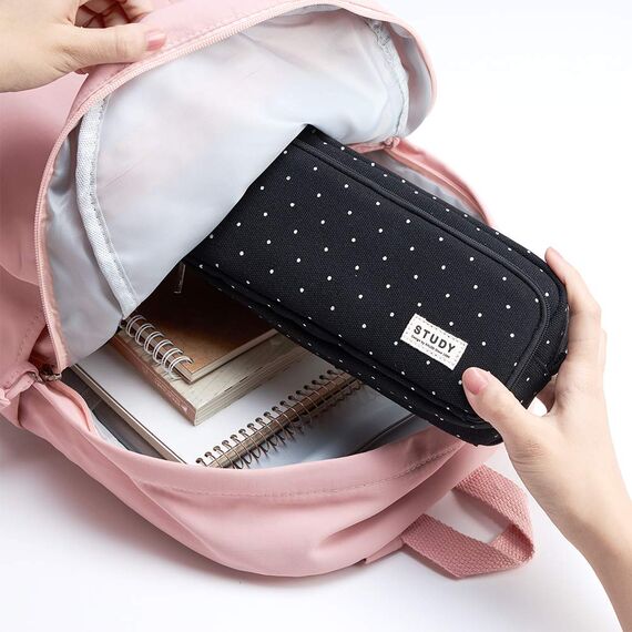 KALIDI Federmäppchen mit 3 Fächer Große Kapazität Mäppchen Federtasche Stiftetasche Pencil Case Bleistifttasche für Schule & Büro (schwarz)