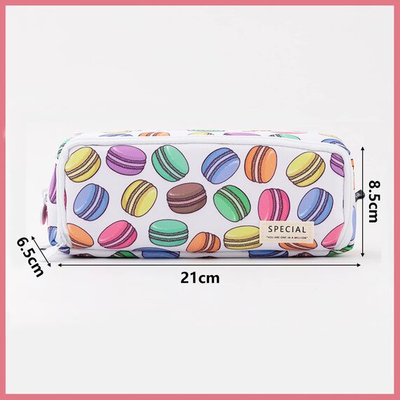 X SIM FITNESSX Federmäppchen Federtaschen Teenager Mädchen Mäppchen Etui Stifte 3 Fach, Große Kapazität Pencil Case für Schule & Büro (Makaron)