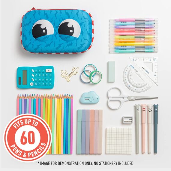 ZIPIT Wildlings Federmäppchen für Jungen, Großes Mäppchen für die Schule, Organizer-Etui für Kinder, Federmappe Blau