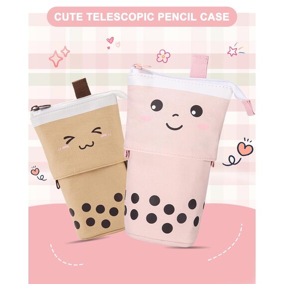 Xespis Federmäppchen Reißverschluss, Teleskopisch Mäppchen, 2-in-1 Standmäppchen, Federtasche Mädchen, Schüttelpenal Teenager, Schulmäppchen, für Mädchen Geschenke 7 8 9 10 11 12 Jahre