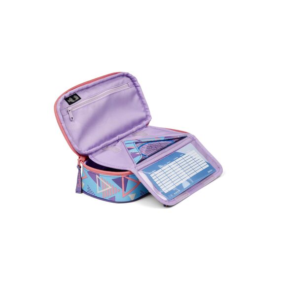 Satch Schlamperbox extra groß inkl. Trennfach Reißverschlussfach Stiftehalter Geodreieck Sichtfenster für Stundenplan