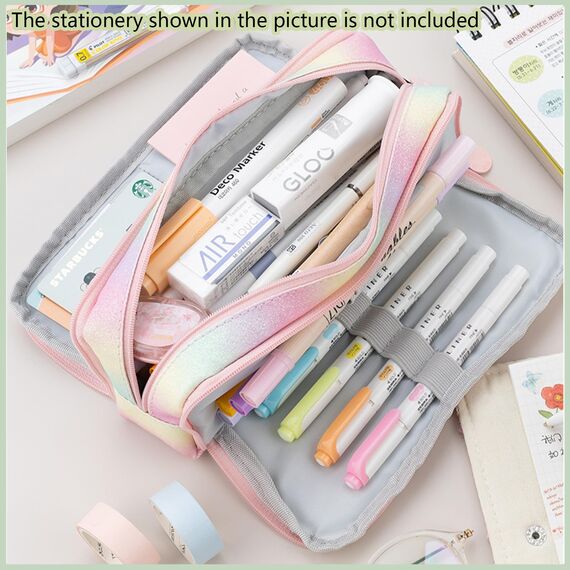 X SIM FITNESSX Federmäppchen Federtaschen Teenager Mädchen Mäppchen Etui Stifte 3 Fach, Große Kapazität Pencil Case für Schule & Büro (Mehr Farbig)