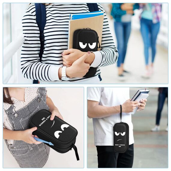 FINPAC Federmäppchen Federtasche - Große Kapazität Mäppchen mit 3 Fächer Stiftetasche Schlamperbox Bleistifttasche Schulmäppchen für Schule & Büro, Don't Touch