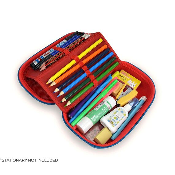 ZIPIT Wildlings Federmäppchen für Jungen, Großes Mäppchen für die Schule, Organizer-Etui für Kinder, Federmappe Blau