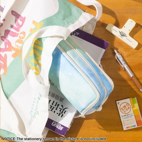 X SIM FITNESSX Federmäppchen Federtaschen Teenager Mädchen Mäppchen Etui Stifte 3 Fach, Große Kapazität Pencil Case für Schule & Büro (Blau-Sternenhimmel)