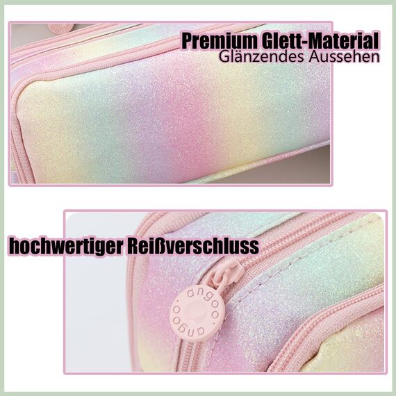 X SIM FITNESSX Federmäppchen Federtaschen Teenager Mädchen Mäppchen Etui Stifte 3 Fach, Große Kapazität Pencil Case für Schule & Büro (Mehr Farbig)