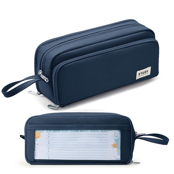 KALIDI Federmäppchen mit 3 Fächer Große Kapazität Mäppchen Federtasche Stiftetasche Pencil Case Bleistifttasche für Schule & Büro