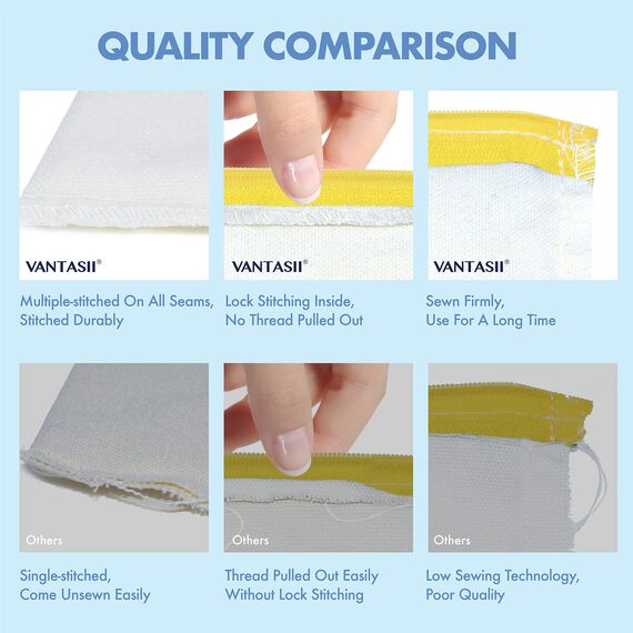 8er-Packung leere Baumwoll/Leinwand-Reißverschlusstaschen; DIY; als Beutel oder Federmäppchen für Make-up, Kosmetik- oder Hygieneartikel und sonstige Aufbewahrung; (beige,farbiger Reißverschluss);