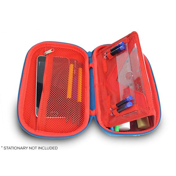 ZIPIT Wildlings Federmäppchen für Jungen, Großes Mäppchen für die Schule, Organizer-Etui für Kinder, Federmappe Blau