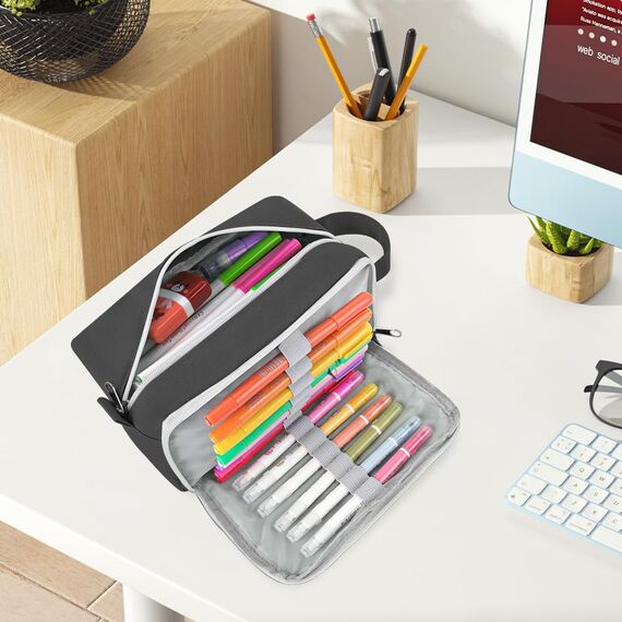 HuaMuDM Federmäppchen, Etui Große Kapazität, Unisex Mäppchen, Stiftetasche, federmäppchen große kapazität, Große Kapazität Pencil Case, Federmäppchen Groß, Super terbar Mäppchen Teenager mit Kapazität