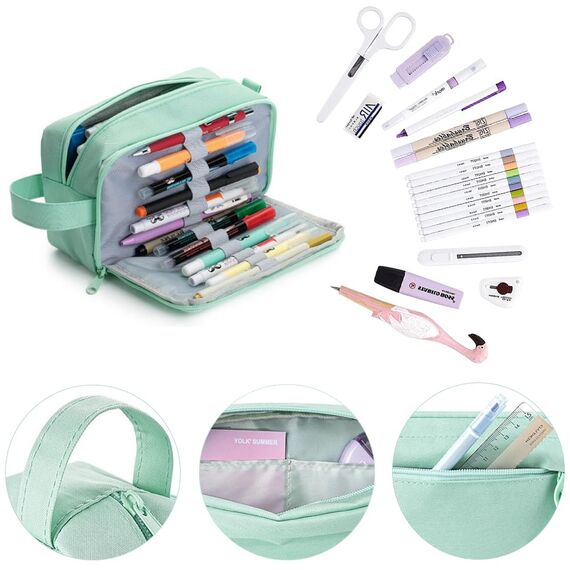 HuaMuDM Federmäppchen, Etui Große Kapazität, Unisex Mäppchen, Stiftetasche, federmäppchen große kapazität, Große Kapazität Pencil Case, Federmäppchen Groß, Super terbar Mäppchen Teenager mit Kapazität