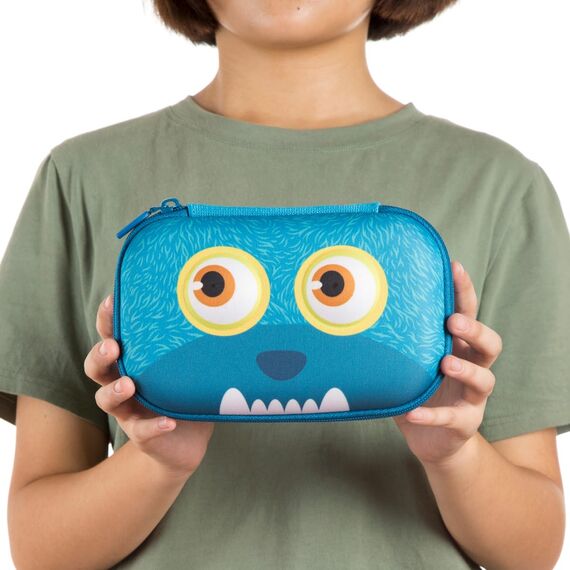 ZIPIT Wildings Federmäppchen für Jungen, Großes Mäppchen für die Schule, Etui für Kinder mit Organizer, Federmappe Blau