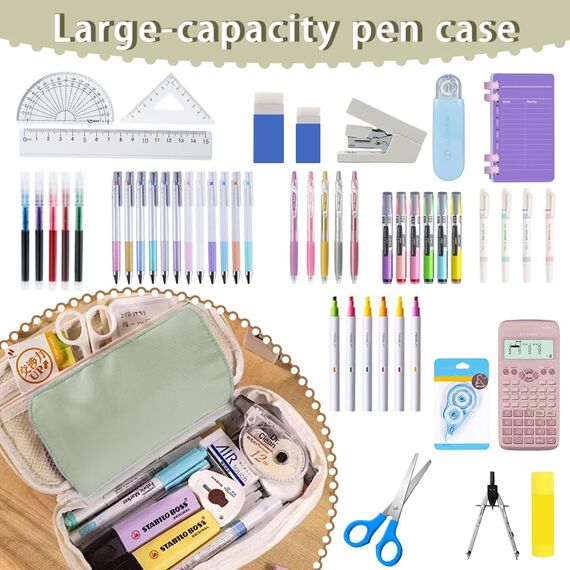 HuaMuDM Federmäppchen mit Großem Fassungsvermögen,Federmäppchen,Schreibwaren Stifttasche für Teenager, Kosmetiktasche,Schule,Büro,Zuhause,Mädchen