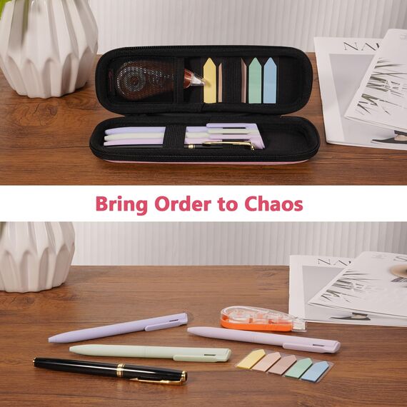 FINPAC Federmäppchen, Federtasche Hart Eva Stift Etui stoßfeste Stiftetasche Mäppchen Schlamperbox Bleistifttasche für Executive Füllfederhalter für Büro Schule (Rosa, Klein)