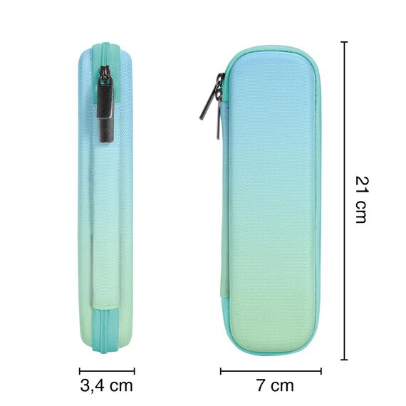 FINPAC Federmäppchen, Federtasche Hart Eva Stift Etui stoßfeste Stiftetasche Mäppchen Schlamperbox Bleistifttasche für Executive Füllfederhalter für Büro Schule (Blau-Grün-Ombré, Klein)