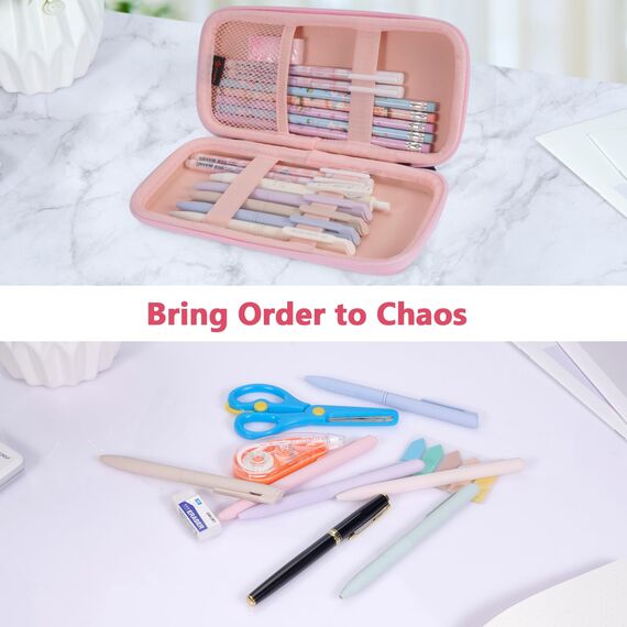 FINPAC Federmäppchen, Federtasche Hart Eva Stift Etui stoßfeste Stiftetasche Mäppchen Schlamperbox Bleistifttasche für Executive Füllfederhalter für Büro Schule (Rosa-Grün-Ombré, Groß)