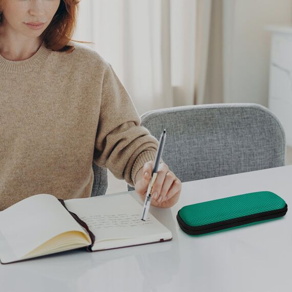 FINPAC Federmäppchen, Federtasche Hart Eva Stift Etui stoßfeste Stiftetasche Mäppchen Schlamperbox Bleistifttasche für Executive Füllfederhalter für Büro Schule (Dunkelgrün, Klein)