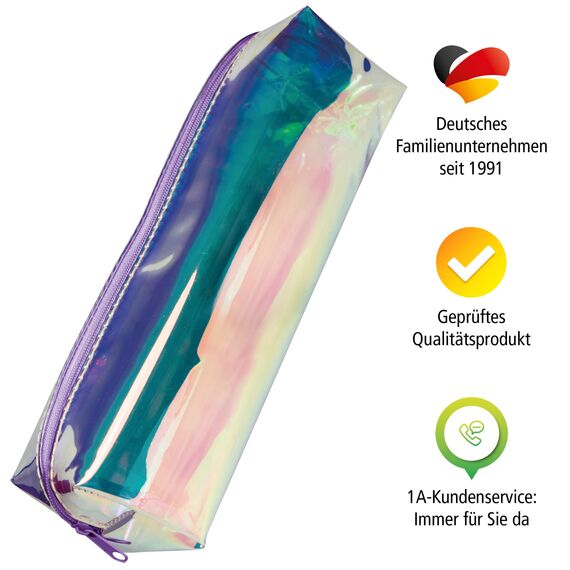 Online Transparentes Premium-Schlampermäppchen/Pencil Case I Durchsichtiges Schlamperetui für Jungen und Mädchen IFedermäppchen mit praktischem Reißverschluss I 1 Fach I Ideal für Schule,Uni und Büro