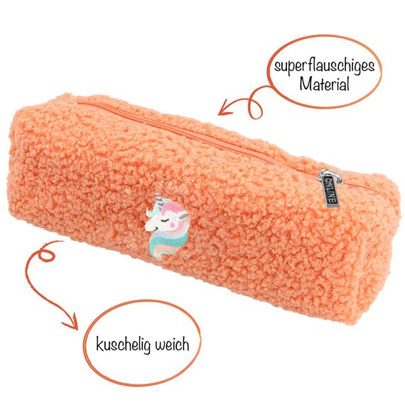 ONLINE Federmäppchen Peach Unicorn I Stylische Federtasche für Mädchen & Jungen, ideal für Schule, Uni & Büro I Pencil Case mit praktischem Reißverschluss zur Aufbewahrung von Stiften & Kosmetik