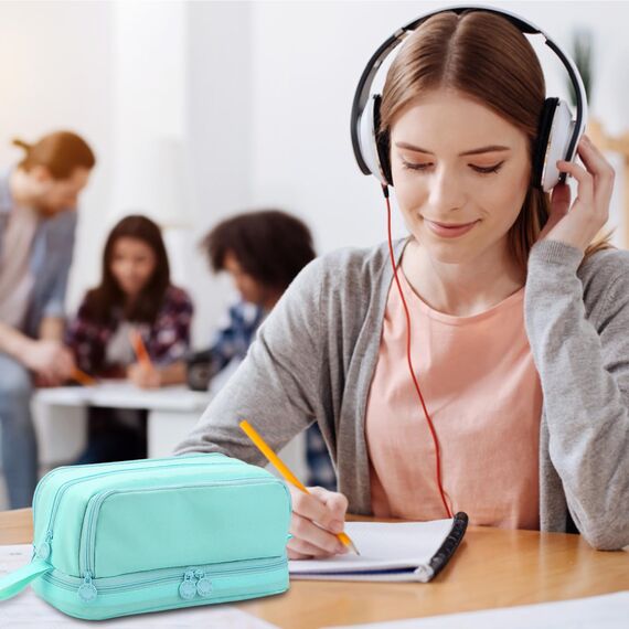 HuaMuDM Federmäppchen Federtaschen,Große Kapazität Mäppchen,4 Fächer Pencil Cases,Mäppchen Mädchen Teenager,Langlebig Federtaschen,Pencil Case,Bleistifttasche für Schule & Büro