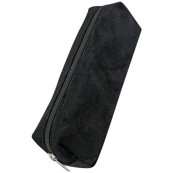 Online Premium-Schlampermäppchen/Pencil Case in Cord Schwarz I Stylisches Schlamperetui für Jungen & Mädchen I Federmäppchen mit praktischem Reißverschluss I 1 Fach I Ideal für Schule, Uni & Büro