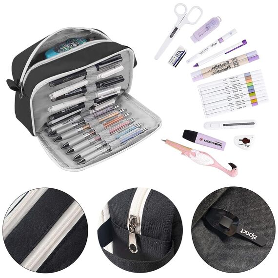 HuaMuDM Federmäppchen, Etui Große Kapazität, Unisex Mäppchen, Stiftetasche, federmäppchen große kapazität, Große Kapazität Pencil Case, Federmäppchen Groß, Super terbar Mäppchen Teenager mit Kapazität