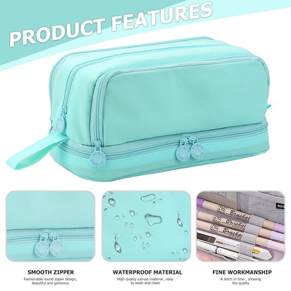 HuaMuDM Federmäppchen Federtaschen,Große Kapazität Mäppchen,4 Fächer Pencil Cases,Mäppchen Mädchen Teenager,Langlebig Federtaschen,Pencil Case,Bleistifttasche für Schule & Büro