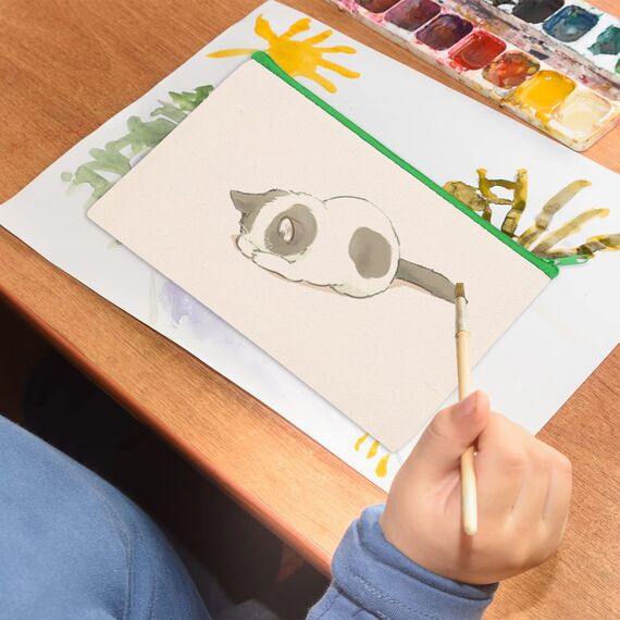 Yoosso 14 Stück DIY Blanko Stoffbeutel, 21 x 12 cm Stoffbeutel zum Bemalen Federmäppchen,Reise Kulturbeutel Taschen Zum Bemalen Kinder Schulmäppchen für Arbeit Schule Reisen