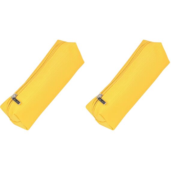 Online Premium-Schlampermäppchen/Pencil Case Gelb I Stylisches Schlamperetui für Jungen & Mädchen I Federmäppchen mit praktischem Reißverschluss I 1 Fach I Ideal für Schule, Uni & Büro (Packung mit 2)