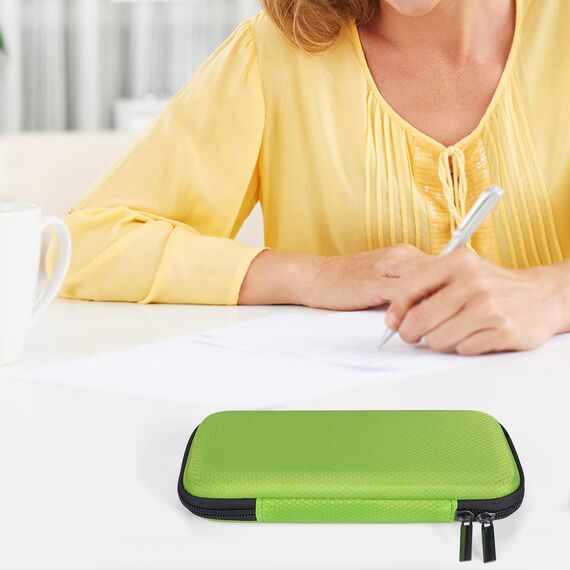 FINPAC Federmäppchen, Federtasche Hart Eva Stift Etui stoßfeste Stiftetasche Mäppchen Schlamperbox Bleistifttasche für Executive Füllfederhalter für Büro Schule (Grün, Groß)