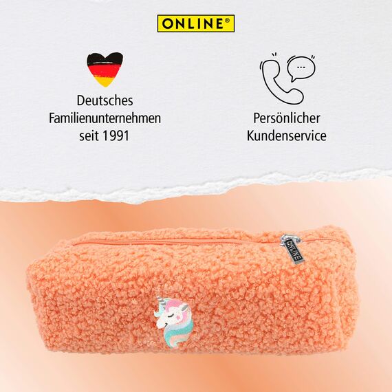 ONLINE Federmäppchen Peach Unicorn I Stylische Federtasche für Mädchen & Jungen, ideal für Schule, Uni & Büro I Pencil Case mit praktischem Reißverschluss zur Aufbewahrung von Stiften & Kosmetik