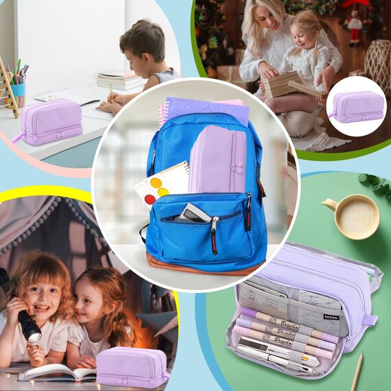 HuaMuDM Federmäppchen Federtaschen,Große Kapazität Mäppchen,4 Fächer Pencil Cases,Mäppchen Mädchen Teenager,Langlebig Federtaschen,Pencil Case,Bleistifttasche für Schule & Büro
