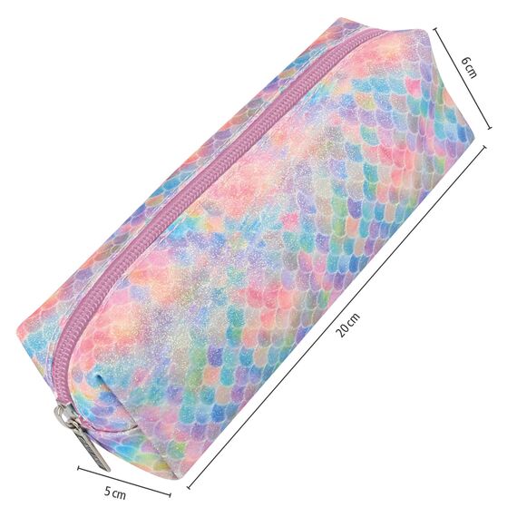 Online Premium-Schlampermäppchen/Pencil Case Mermaid I Glitzerndes Schlamperetui für Jungen & Mädchen I Federmäppchen mit praktischem Reißverschluss I 1 Fach I Ideal für Schule, Uni & Büro