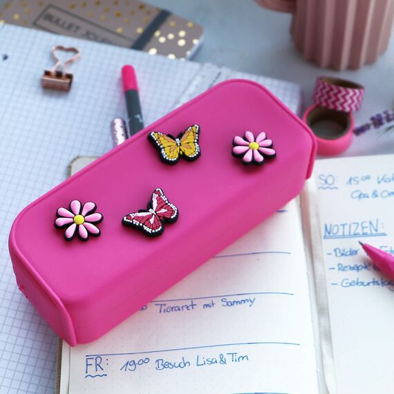 ONLINE Federmäppchen Butterfly Pins I Stylische Federtasche für Mädchen & Jungen, ideal für Schule, Uni & Büro I Pencil Case mit praktischem Reißverschluss zur Aufbewahrung von Stiften & Kosmetik