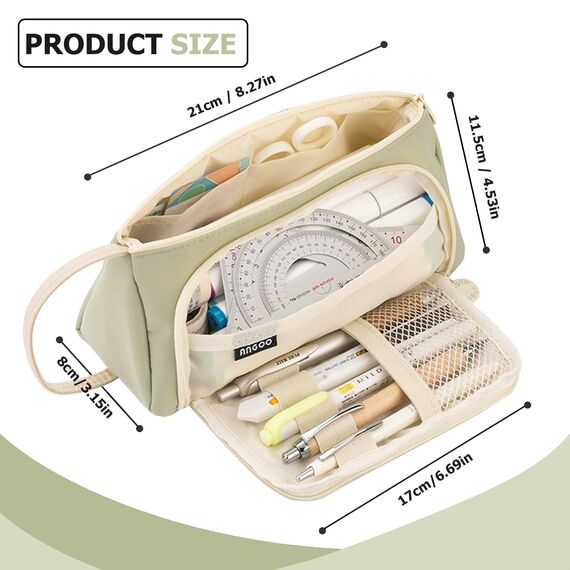 HuaMuDM Federmäppchen,Große Kapazität Federtaschen,Langlebig Federtaschen,Pencil Case,Teenager Mädchen Mäppchen Etui Stifte 3 Fach Pencil Case für Schule & Büro