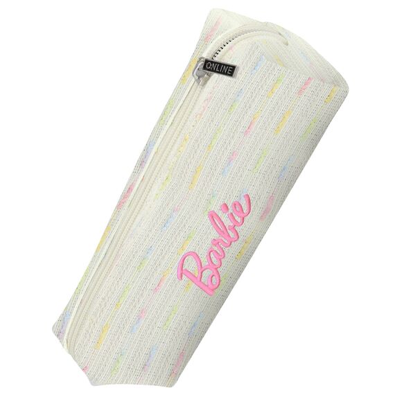ONLINE Federmäppchen Barbie „Malibu“ I Stylische Federtasche für Mädchen, weiß mit Barbie-Logo I Ideal für die Schule I Pencil Case mit praktischem Reißverschluss zur Aufbewahrung von Stiften & mehr