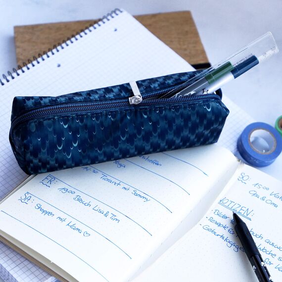 ONLINE Federmäppchen Petrol Drops I Stylische Federtasche für Mädchen & Jungen, ideal für Schule, Uni & Büro I Pencil Case mit praktischem Reißverschluss zur Aufbewahrung von Stiften & Kosmetik