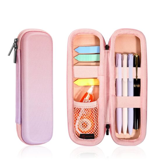 FINPAC Federmäppchen, Federtasche Hart Eva Stift Etui stoßfeste Stiftetasche Mäppchen Schlamperbox Bleistifttasche für Executive Füllfederhalter für Büro Schule (Rosa Ombre, Klein)