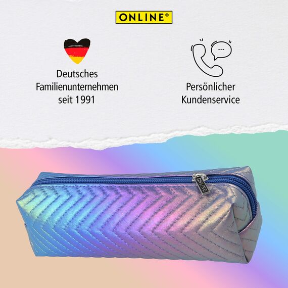 ONLINE Federmäppchen Rainbow I Stylische Federtasche für Mädchen & Jungen, ideal für Schule, Uni & Büro I Pencil Case mit praktischem Reißverschluss zur Aufbewahrung von Stiften & Kosmetik
