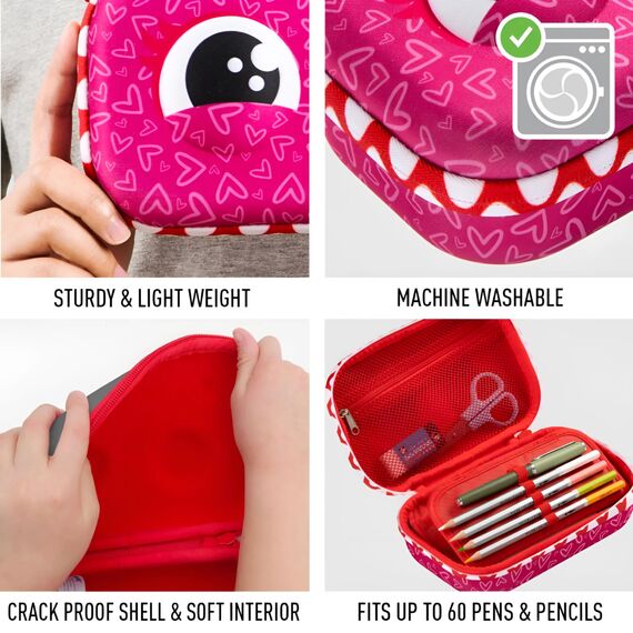 ZIPIT Wildlings Federmäppchen für Mädchen, Großes Mäppchen für die Schule, Organizer-Etui für Kinder, Federmappe Rosa