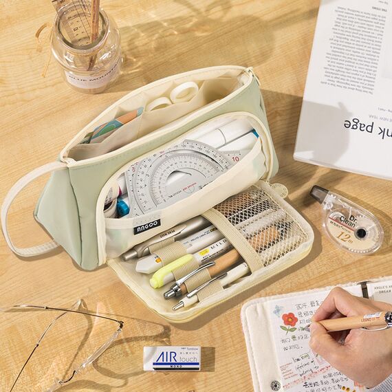 HuaMuDM Federmäppchen,Große Kapazität Federtaschen,Langlebig Federtaschen,Pencil Case,Teenager Mädchen Mäppchen Etui Stifte 3 Fach Pencil Case für Schule & Büro