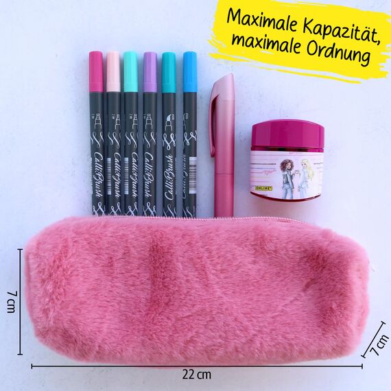 ONLINE Federmäppchen Barbie „Pink“ I Stylische Federtasche in pink für Mädchen I Ideal für die Schule I Flauschiger Pencil Case mit Barbie Reißverschluss zur Aufbewahrung von Stiften & mehr