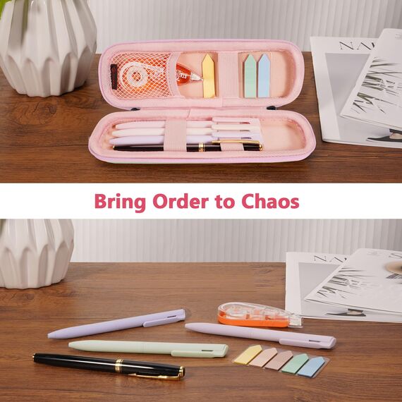 FINPAC Federmäppchen, Federtasche Hart Eva Stift Etui stoßfeste Stiftetasche Mäppchen Schlamperbox Bleistifttasche für Executive Füllfederhalter für Büro Schule (Rosa-Grün-Ombré, Klein)